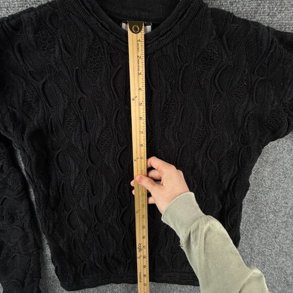 COOGI Australia Black 3D Textured Knit Sweater Pullover Cotton Small Ladies - Picture 3 of 16